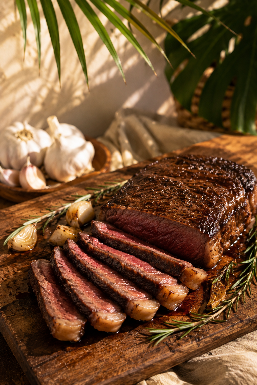 Red Wine salt-crusted steak plated