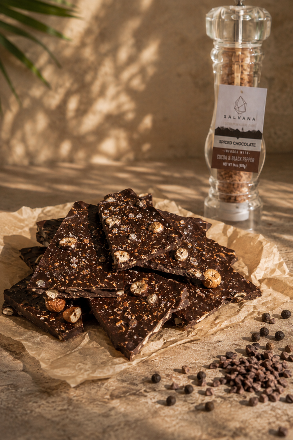 Spiced Chocolate sea salt bark