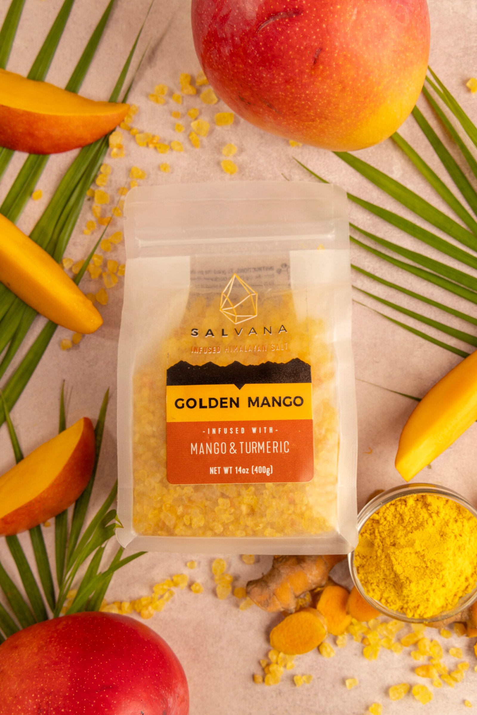Golden Mango Infused Himalayan Salt - 400 gr Doypack - Image 2